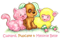Custard, Pupcake, and Melonie Belle