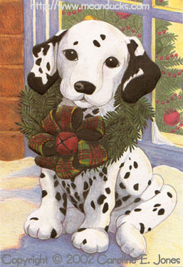 Furry Fellows Dalmatian Puppy with Wreath