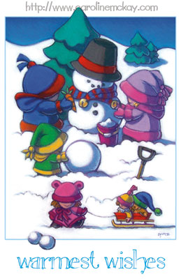Snow Kids Holiday Card