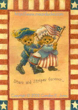 Beary Patriotic greeting card concept